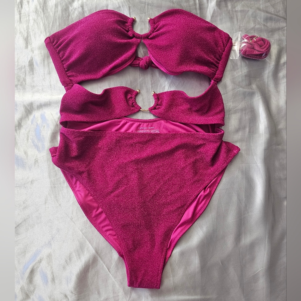 Victoria's Secret One Piece Bathing Suit in Rich Magenta